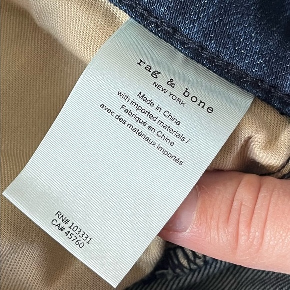 Rag & Bone Women’s Dre Low-Rise Slim Boyfriend Medium Wash Cuffed Jean SIZE 32 - Picture 9 of 9